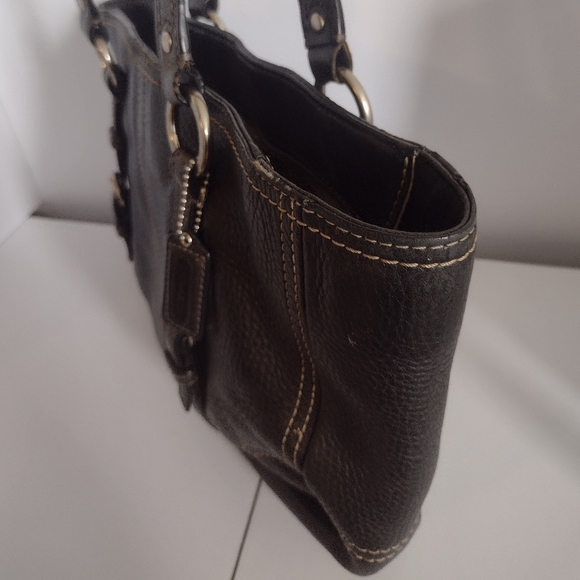 Coach Chelsea Leather Tote Bag Black Handbag Vintage - Picture 3 of 10